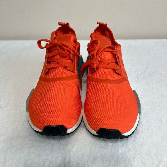 Adidas NMD R1 Orange Lace Up Sneakers 9 Men NEW - Picture 2 of 8